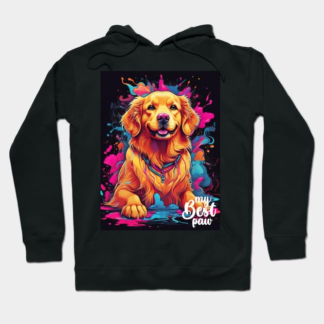 My Best Paw Golden Retrievers Graffiti Hoodie by UB design